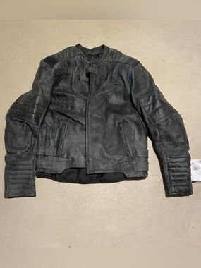 Xelement XS20250 Men's Blk Armored Leather Motorcycle Jacket w/ Gun Pocket Large